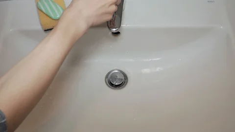 Washing hands with soap thoroughly Stock Footage 126917072