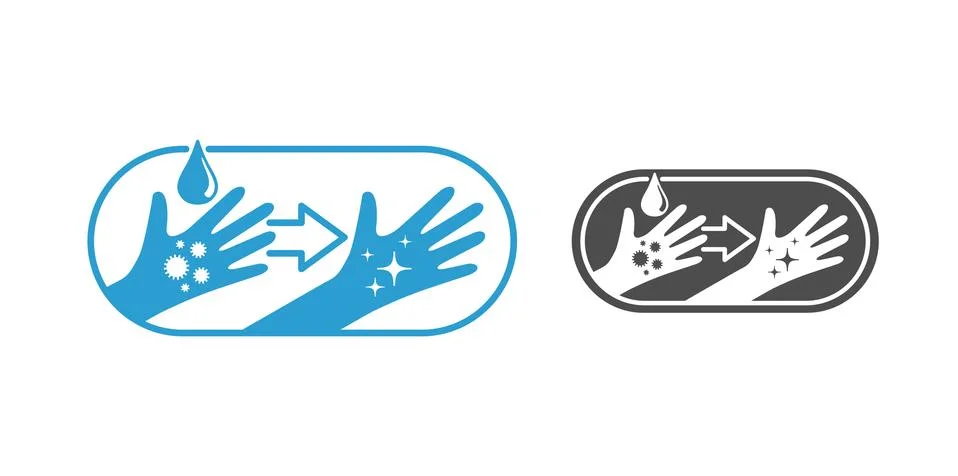Washing hands vector sign Stock Illustration