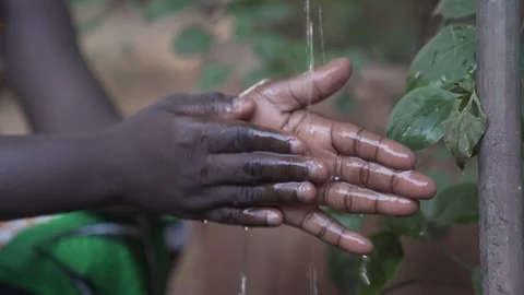 Washing Hands with Water Stock Footage 97063149
