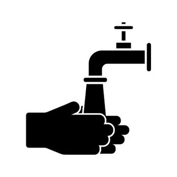 Washing hands with water tap vector illustration Stock Illustration