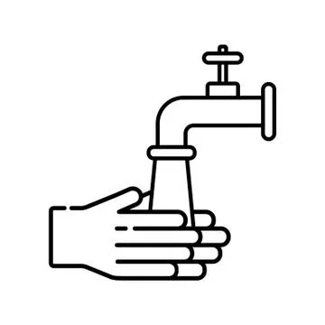 Washing hands with water tap vector illustration Stock Illustration