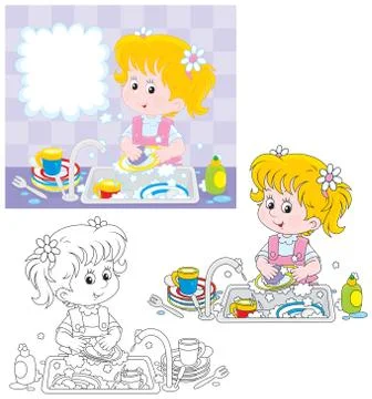 Washing-up Illustrazione stock