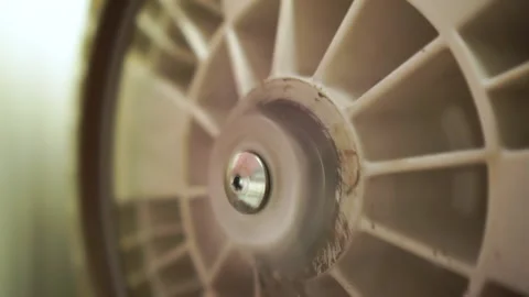 Washing laundry machine drum back spinning fast bearing leaking with rust Video stock 130473831