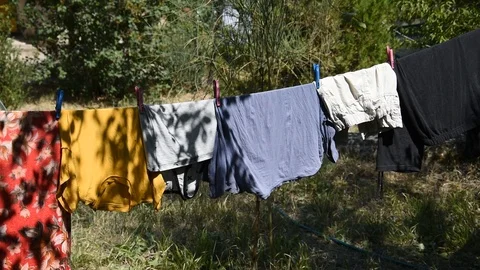 Washing line Stock Footage 94707116