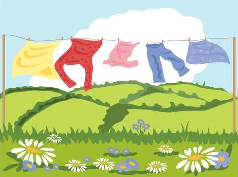Washing line Stock Illustration