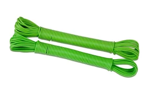 Washing line isolated on white background Stock Photos