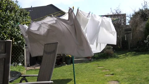 Washing line slow motion Stock Footage 172102079