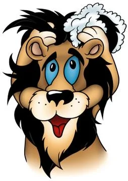 Washing Lion Stock Illustration