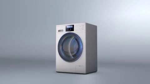 Washing machine. 3D Rendering. Concept model Illustrazione stock