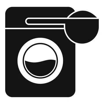 Washing machine adding laundry detergent icon Stock Illustration