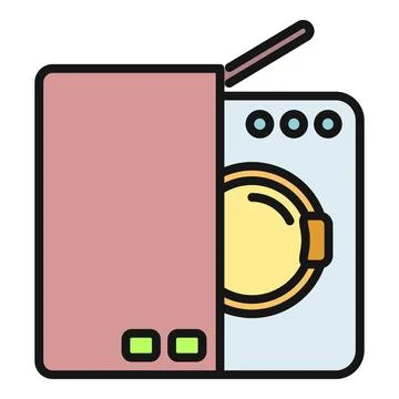 Washing machine and dryer household appliance vector icon イラスト素材