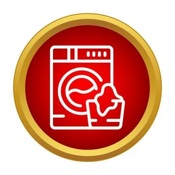 Washing machine and full laundry basket icon design Stock Illustration