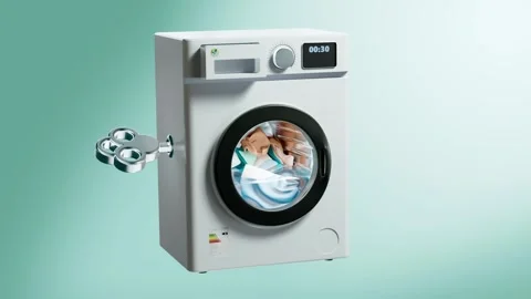 Washing machine animation Stock Footage 275720708