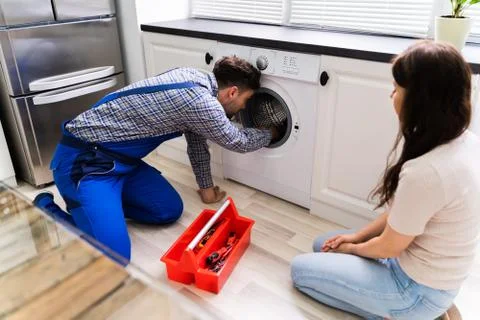 Washing Machine Appliance Problem Repair Stock Photos