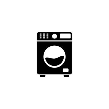 Washing Machine, Automatic Electric Washer. Flat Vector Icon illustration. Si Stock Illustration