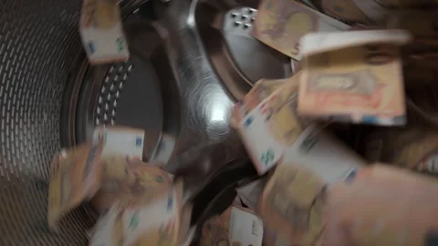 Washing Machine Banknotes Euro Video stock 272713752