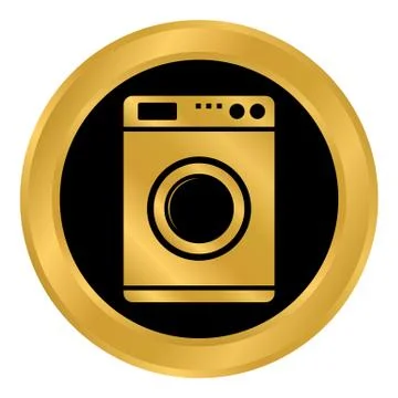 Washing machine button. Illustrazione stock