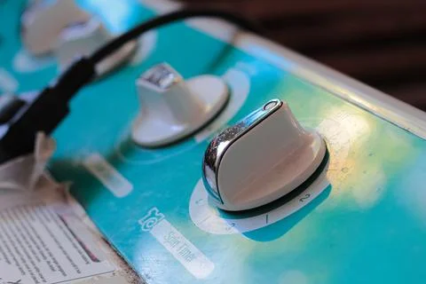 Washing machine button switch, outdoor close up photography Stock Photos