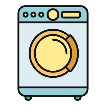 Washing machine with a circular door and control panel Stock Illustration