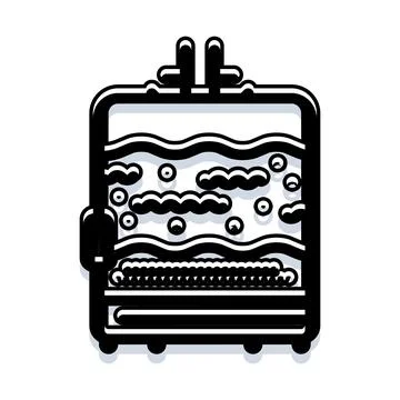 Washing machine cleaning clothes with water and soap bubbles Stock Illustration