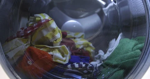 Washing machine close up Stock Footage 87577592