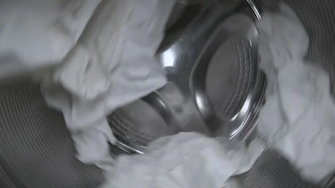 Washing Machine Clothes White Stock Footage 260358206