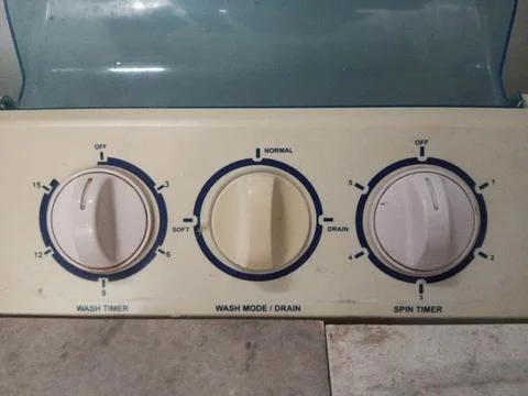 Washing Machine Control Panel Close-Up Foto stock