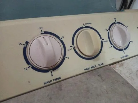 Washing Machine Control Panel Close-Up Foto stock