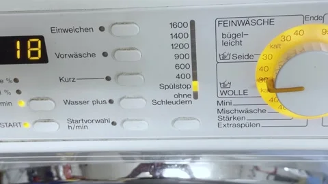 Washing Machine Control Panel During Wash Cycle Stock-Footage 341080201