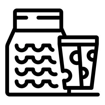 Washing machine detergent packaging standing next to washing machine icon Stock Illustration