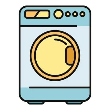 Washing machine doing laundry chore at home concept Stock Illustration