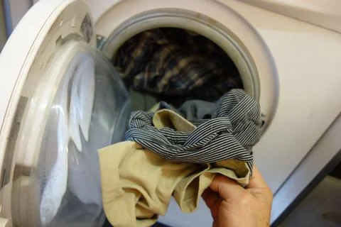 Washing machine for doing the laundry Stock Photos