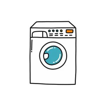 Washing machine doodle icon, vector illustration Stock Illustration