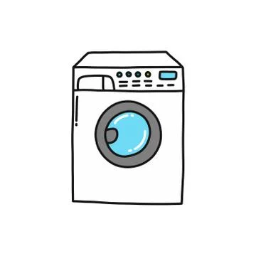 Washing machine doodle icon, vector illustration Stock Illustration