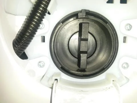 Washing machine drain pump filter Stock-Fotos