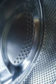 Washing Machine Drum Chrome Interior Close-up Stock Photos