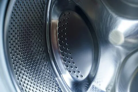 Washing Machine Drum Chrome Interior Close-up Stock Photos