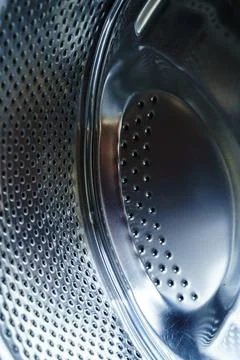 Washing Machine Drum Chrome Interior Close-up Stock Photos
