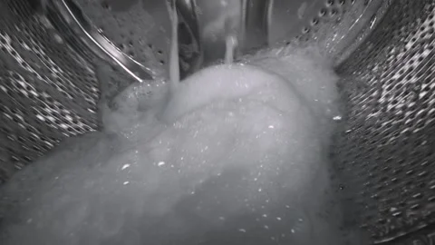 Washing Machine Drum Foam Stock Footage 260359551