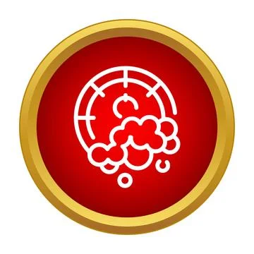 Washing machine drum with laundry cleaning foam icon Stock Illustration