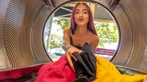 From the Washing Machine Drum Stock Photos