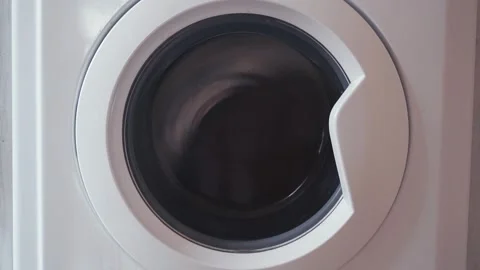 Washing Machine Drum Spinning During Cleaning Cycle Video stock 341392267