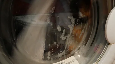 Washing machine drum washing Stock Footage 100724417