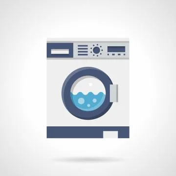 Washing machine flat color vector icon イラスト素材