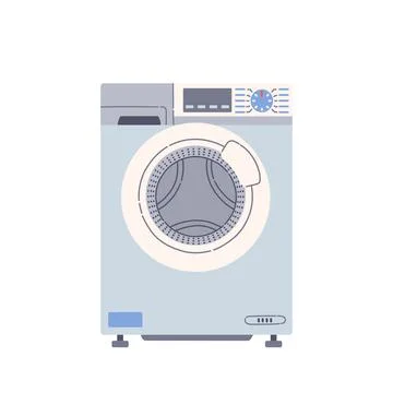 Washing machine flat design style isolated vector Stock Illustration