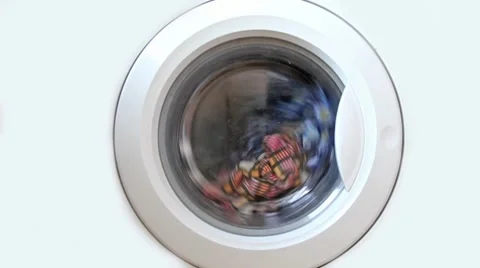Washing machine full of clothes Stock Footage