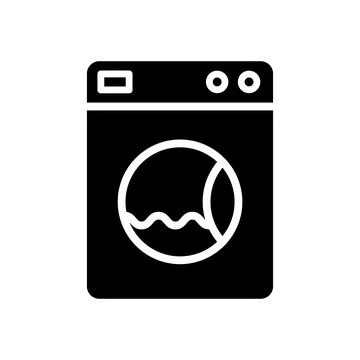 Washing machine glyph vector icon isolated Stock Illustration