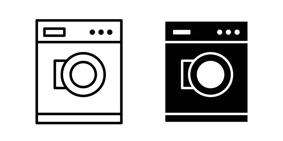 Washing machine icon bundle for website design projects Illustrazione stock
