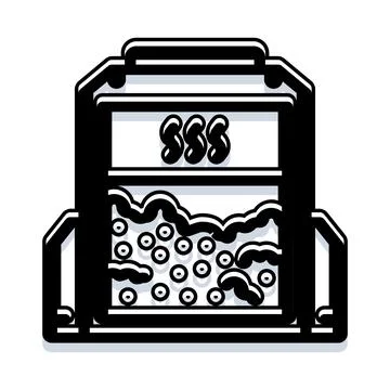 Washing machine icon cleaning clothes with bubbles Stock Illustration