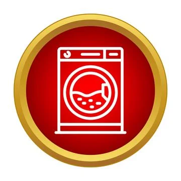 Washing machine icon demonstrating laundry and cleaning process Stock Illustration
